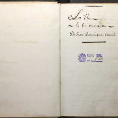 Giovanni Domenico Cassini, La vie et les ouvrages de Jean Dominique Cassini