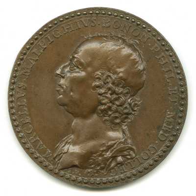 Ferdinand de Saint Urbain, medaglia con ritratto di Marcello Malpighi, [1691]
